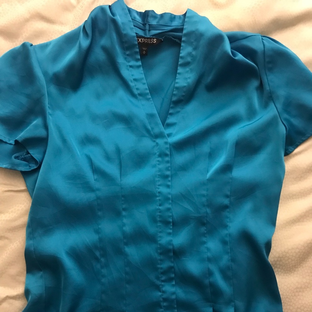 Express teal dress shirt